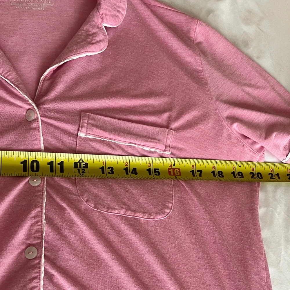 Victoria’s Secret Pajama Set Button Down Top Shorts XS pink